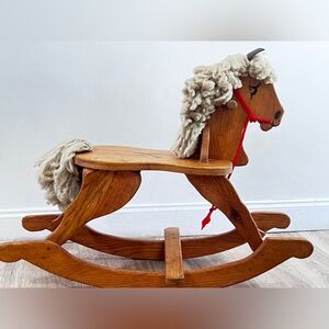Classic Wooden Rocking Horse Toy Vintage Collectible